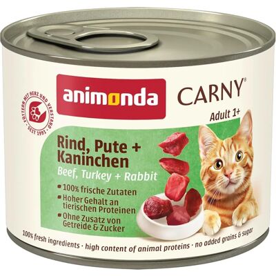 Animonda Carny Adult Beef, Turkey + Rabbit wet food - 200g Animonda Carny Adult Beef, Turkey + Rabbit wet food - 200g