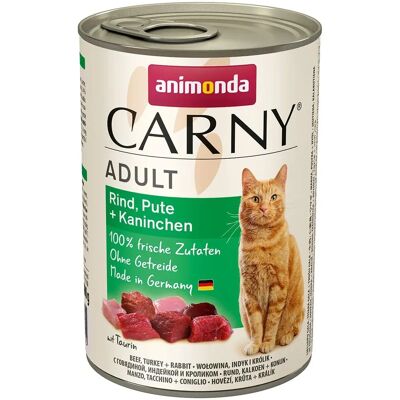 Animonda Carny Adult Beef Turkey Rabbit Cat Food - Grain-Free, Balanced Nutrition Animonda Carny Adult Beef Turkey Rabbit Cat Food - Grain-Free, Balanced Nutrition