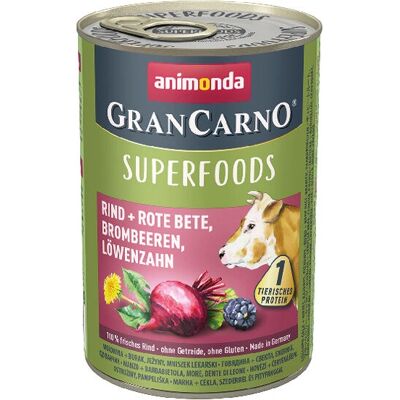 Animonda GranCarno Superfoods wołowina, burak, jeżyna i mniszek lekarski - 400g Animonda GranCarno Superfoods wołowina, burak, jeżyna i mniszek lekarski - 400g