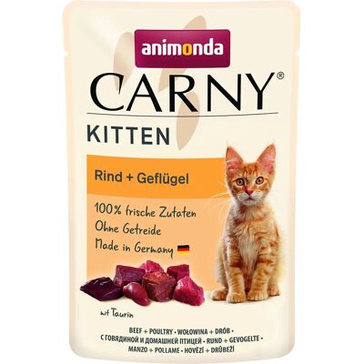 Animonda Carny Kitten - Friss hús, Gabona-mentes, 85g Pouch Animonda Carny Kitten - Friss hús, Gabona-mentes, 85g Pouch