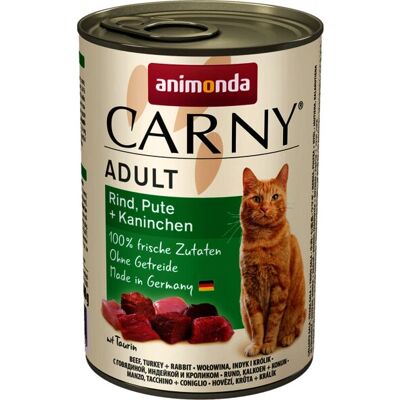 Animonda Carny Naudan Kalkkunan Kaniinilohi - Märkäruoka kissoille - 400 g Animonda Carny Naudan Kalkkunan Kaniinilohi - Märkäruoka kissoille - 400 g