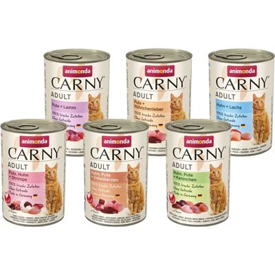 Animonda Carny Adult - Ohne Rind, 6 Sorten, 6 x 400g - Katzenfutter Animonda Carny Adult - Ohne Rind, 6 Sorten, 6 x 400g - Katzenfutter