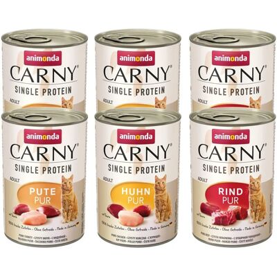 Animonda Carny - Pojedyncze Źródło Białka Zwierzęcego - 3 Smaki, 6 x 400g Animonda Carny - Pojedyncze Źródło Białka Zwierzęcego - 3 Smaki, 6 x 400g