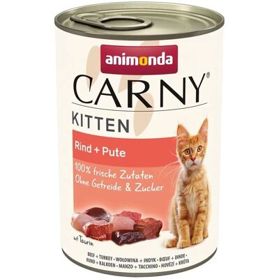 Animonda Carny Kitten Beef + Turkey Wet Cat Food - 400g Animonda Carny Kitten Beef + Turkey Wet Cat Food - 400g