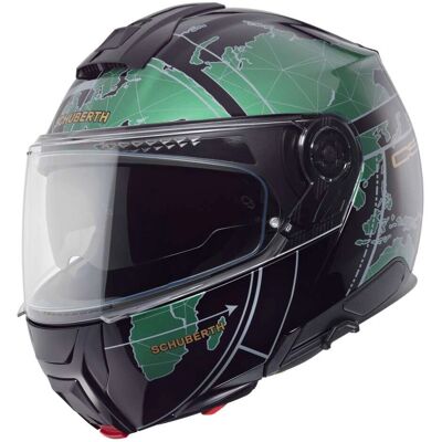 Casco Modulare Schuberth C5 Globe Verde - Leggero Casco Modulare Schuberth C5 Globe Verde - Leggero