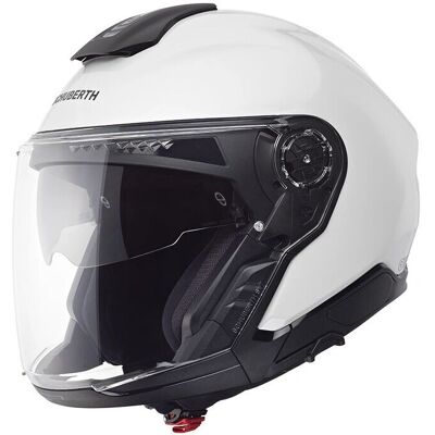 Casque Blanc Schuberth J2 - Léger, Visière Solaire, ECE-R 22.06 - Publicité Casque Blanc Schuberth J2 - Léger, Visière Solaire, ECE-R 22.06 - Publicité