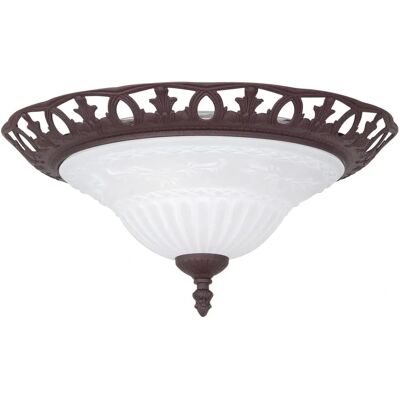 Trio Rustica 2-Licht Bowl Semi Flush Plafondlamp - Plafondlamp Trio Rustica 2-Licht Bowl Semi Flush Plafondlamp - Plafondlamp