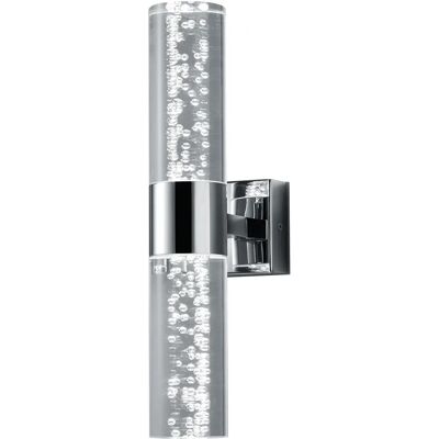Trio Bolsa Moderne Wandleuchte - 2 Licht Chrome 3000K IP44 Trio Bolsa Moderne Wandleuchte - 2 Licht Chrome 3000K IP44