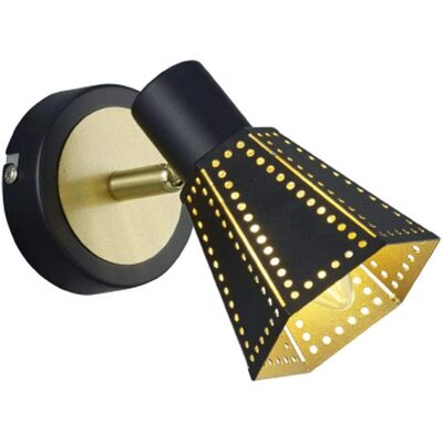 Trio Schwarz-Gold Verstellbare Wandleuchte - Leselicht & Ambiente Trio Schwarz-Gold Verstellbare Wandleuchte - Leselicht & Ambiente