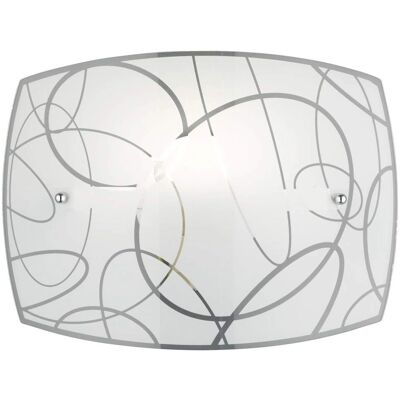 Applique da Parete TRIO LIGHTING - Diffusore in Cristallo Rettangolare - 40W E27 - Bianco Applique da Parete TRIO LIGHTING - Diffusore in Cristallo Rettangolare - 40W E27 - Bianco
