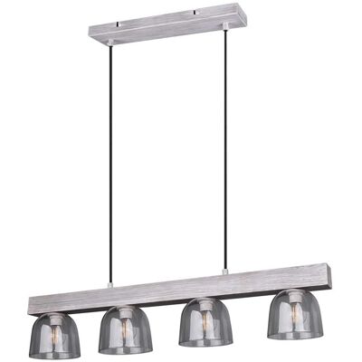 Lampada a sospensione in legno grigio Reality - Moderna 4 luci IP20 Lampada a sospensione in legno grigio Reality - Moderna 4 luci IP20