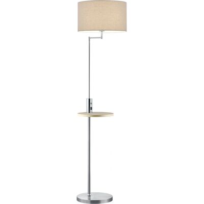 Nowoczesna srebrna lampa podłogowa - E27, USB, 160cm - Oświetlenie podłogowe Nowoczesna srebrna lampa podłogowa - E27, USB, 160cm - Oświetlenie podłogowe