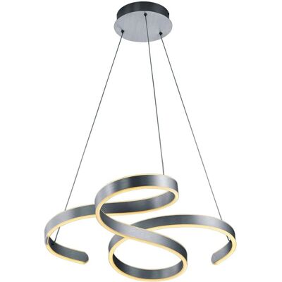 Trio Lighting Francis Modern 48W LED Pendant Ceiling Light - Brushed aluminium Trio Lighting Francis Modern 48W LED Pendant Ceiling Light - Brushed aluminium