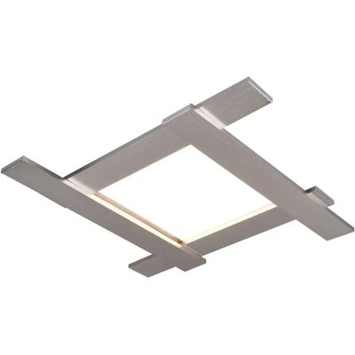 Luce a soffitto moderna Belfast in acciaio satinato 59x59cm Luce a soffitto moderna Belfast in acciaio satinato 59x59cm