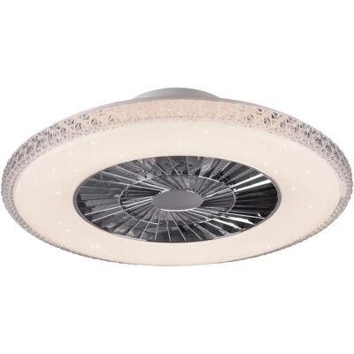 Trio Lighting Harstad Moderner Deckenventilator Chrom 3000-6500K Fernbedienung - Deckenventilator mit Licht Trio Lighting Harstad Moderner Deckenventilator Chrom 3000-6500K Fernbedienung - Deckenventilator mit Licht