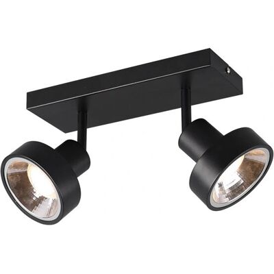 Faretto a Soffitto Nero Moderno 2 Luci GU10 - Illuminazione Faretto a Soffitto Nero Moderno 2 Luci GU10 - Illuminazione