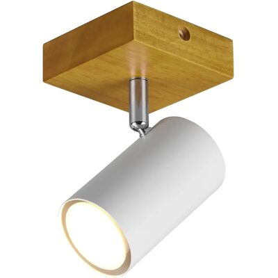 Trio Éclairage Marley Projecteur Réglable Bois Acier - Luminaire Trio Éclairage Marley Projecteur Réglable Bois Acier - Luminaire