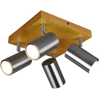 Trio Éclairage Marley II Moderne 4 Lumières Plafond Spotlights Nickel Mat - Spot encastré Trio Éclairage Marley II Moderne 4 Lumières Plafond Spotlights Nickel Mat - Spot encastré