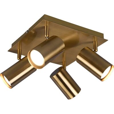 Trio Lighting Marley Moderna 4 Focos Empotrados Techo Antiguo Latón - Spot de Techo Trio Lighting Marley Moderna 4 Focos Empotrados Techo Antiguo Latón - Spot de Techo
