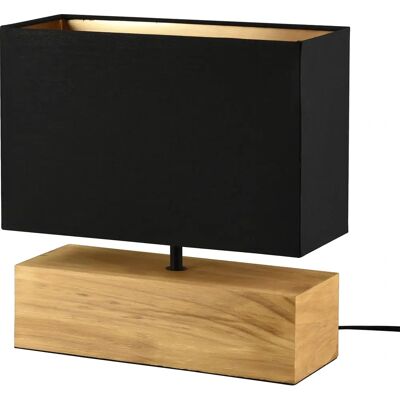 Lampe de Table Moderne Woody de Trio Lighting - Abat-jour Doré Lampe de Table Moderne Woody de Trio Lighting - Abat-jour Doré