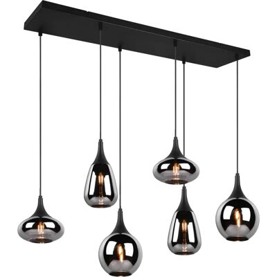 Trio Lighting Lumina Moderne 6-Flammige Pendelleuchte Schwarz Matt - Pendellampe Trio Lighting Lumina Moderne 6-Flammige Pendelleuchte Schwarz Matt - Pendellampe