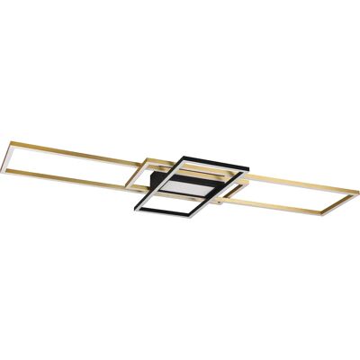 Trio Lighting Irvine 60W LED Brass Semi Flush Light - Modern Ceiling Lamp Trio Lighting Irvine 60W LED Brass Semi Flush Light - Modern Ceiling Lamp