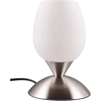 TRIO LIGHTING Cup II Nowoczesna lampa stołowa - Matowy nikiel, Szklany klosz TRIO LIGHTING Cup II Nowoczesna lampa stołowa - Matowy nikiel, Szklany klosz