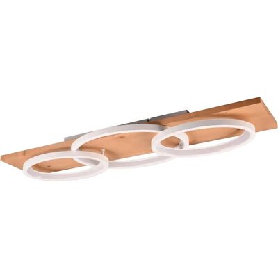TRIO LEUCHTEN Barca Lampe de Plafond Dimmable - LED, Bois & Métal - Publicité TRIO LEUCHTEN Barca Lampe de Plafond Dimmable - LED, Bois & Métal - Publicité