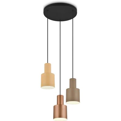 TRIO LEUCHTEN AGUDO Suspension Multicolore - 3 Flammes, Hauteur Réglable TRIO LEUCHTEN AGUDO Suspension Multicolore - 3 Flammes, Hauteur Réglable