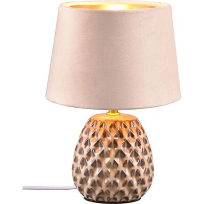 TRIO Reality R51531044 Beige Fluwelen Tafellamp TRIO Reality R51531044 Beige Fluwelen Tafellamp