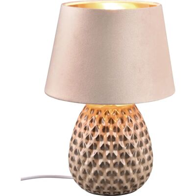Lampa da Tavolo Beige in Velluto e Ceramica TRIO - Decorazione Interni Lampa da Tavolo Beige in Velluto e Ceramica TRIO - Decorazione Interni