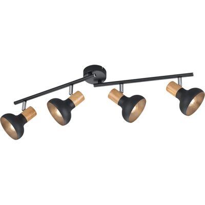 Spot de Plafond TRIO - Réglable 4xE14 Noir - Éclairage Intérieur Spot de Plafond TRIO - Réglable 4xE14 Noir - Éclairage Intérieur