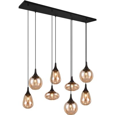 Suspension TRIO LUMINA - Moderne Noir Ambre Verre - Publicité Suspension TRIO LUMINA - Moderne Noir Ambre Verre - Publicité