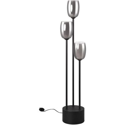 Černá stojací lampa TRIO - Elegantní skleněný klosz - Vnitřní osvětlení Černá stojací lampa TRIO - Elegantní skleněný klosz - Vnitřní osvětlení