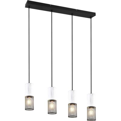 TRIO TOSH Pendelleuchte Metall Holz Schwarz Weiß TRIO TOSH Pendelleuchte Metall Holz Schwarz Weiß
