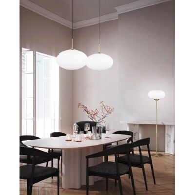Lampadario Trio Lighting Fomento - Ottone Satinato Bianco - Max 15W - IP20 Lampadario Trio Lighting Fomento - Ottone Satinato Bianco - Max 15W - IP20