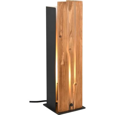Lampe de Table TRIO Karuni - Bois Naturel & Noir - E27 - Publicité Lampe de Table TRIO Karuni - Bois Naturel & Noir - E27 - Publicité