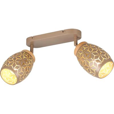 TRIO LIGHTING Bidar 2 lumières métal café bois - Appareil d'éclairage - Publicité TRIO LIGHTING Bidar 2 lumières métal café bois - Appareil d'éclairage - Publicité