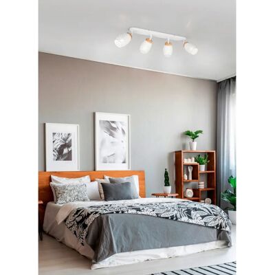TRIO LIGHTING Bidar 4-Lampă Metal Alb Lemn - Iluminat TRIO LIGHTING Bidar 4-Lampă Metal Alb Lemn - Iluminat