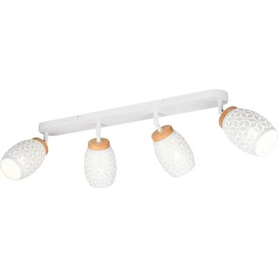 TRIO LIGHTING Bidar 4-Lumières Métal Blanc Bois - Éclairage - Publicité TRIO LIGHTING Bidar 4-Lumières Métal Blanc Bois - Éclairage - Publicité