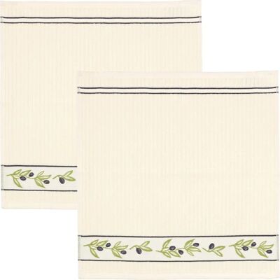 Leinen-Baumwolle Geschirrtuch Set - 50x50cm - Grün Leinen-Baumwolle Geschirrtuch Set - 50x50cm - Grün