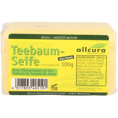 Allcura Teebaumöl Seife - Milde Pflanzenölseife mit Bio-Öl Allcura Teebaumöl Seife - Milde Pflanzenölseife mit Bio-Öl