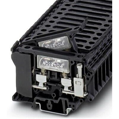 Phoenix Contact UK 6,3-HESILA 250 Klemmenblock - Sicherungshalter, 10A, Schwarz Phoenix Contact UK 6,3-HESILA 250 Klemmenblock - Sicherungshalter, 10A, Schwarz