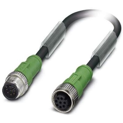Phoenix Contact 1522707 Sensor/aktuator-Kabel - 3m - 8-poliger M12 - Schwarz/Grau Phoenix Contact 1522707 Sensor/aktuator-Kabel - 3m - 8-poliger M12 - Schwarz/Grau