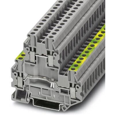 Phoenix Contact UTTB 2,5-PE/L Terminalblock - 2-Plan, Grå, Skruv, DIN-skena Phoenix Contact UTTB 2,5-PE/L Terminalblock - 2-Plan, Grå, Skruv, DIN-skena
