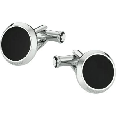 Montblanc Stainless Steel Black Onyx Cufflinks - Accessories Montblanc Stainless Steel Black Onyx Cufflinks - Accessories