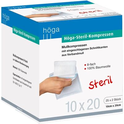HÖGA-PHARM G. Höcherl Höga-Kompressen 10x20 cm - Steril kötés HÖGA-PHARM G. Höcherl Höga-Kompressen 10x20 cm - Steril kötés