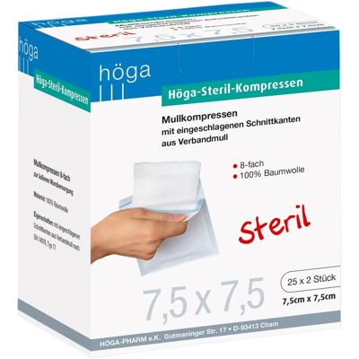 Höga Steril gézlapok - 7,5x7,5cm - 8 db Höga Steril gézlapok - 7,5x7,5cm - 8 db