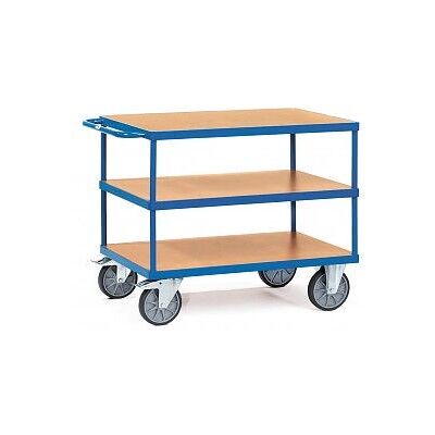 Fetra Tischwagen mit Holzwerkstoffplatten 3 Etagen Tragkraft 200kg - Handwagen Fetra Tischwagen mit Holzwerkstoffplatten 3 Etagen Tragkraft 200kg - Handwagen