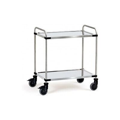 Chariot de service alimentaire Fetra 5001 - Acier inoxydable, 2 étages, 120kg Chariot de service alimentaire Fetra 5001 - Acier inoxydable, 2 étages, 120kg